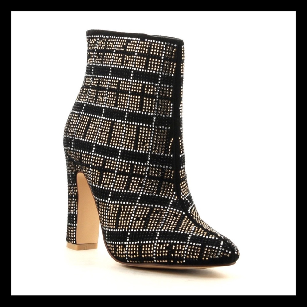 ❤️SIZE 7 Crystal Embellished Block Heel Booties - Picture 5 of 8